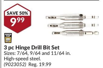 Princess Auto Power fist 3 pc hinge drill bit set offer