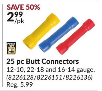 Princess Auto 25 pc butt connectors offer