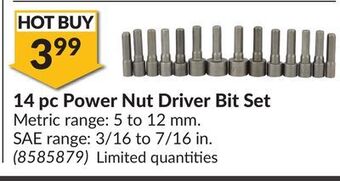 Princess Auto 14 pc power nut driver bit set offer