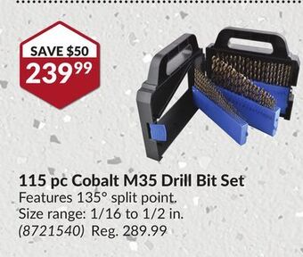 Princess Auto 115 pc cobalt m35 drill bit set offer