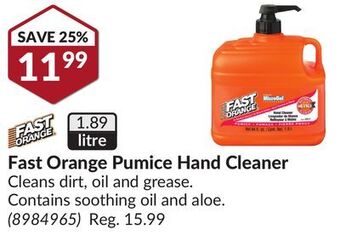 Princess Auto Fast orange pumice hand cleaner offer