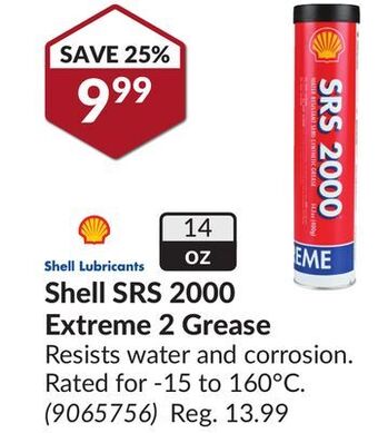 Princess Auto Shell srs 2000 extreme 2 grease offer