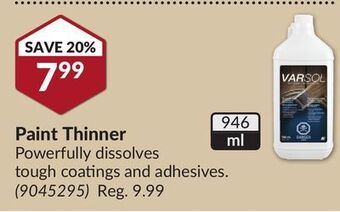 Princess Auto Paint thinner offer