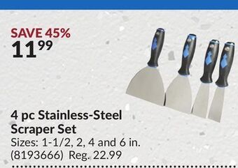 Princess Auto 4 pc stainless-steel scraper set offer