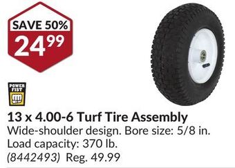 Princess Auto 13 x 4.00-6 turf tire offer
