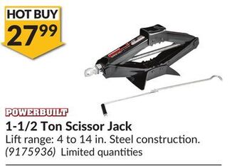 Princess Auto 1-1/2 ton scissor jack offer