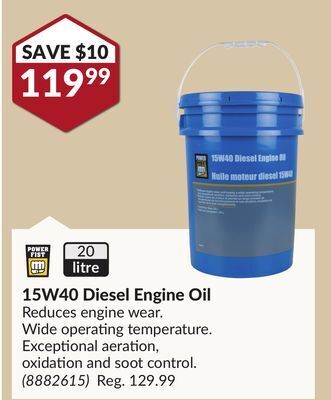 Princess Auto 15w40 diesel engine oil offer