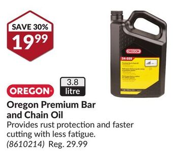 Princess Auto Oregon premium bar and chain oil offer