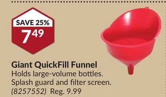 Princess Auto Giant quickfill funnel offer