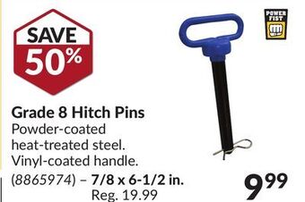 Princess Auto Grade 8 hitch pins offer