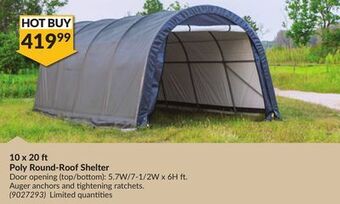 Princess Auto 10 x 20 poly round-roof shelter offer