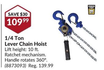 Princess Auto 1/4 ton lever chain hoist offer
