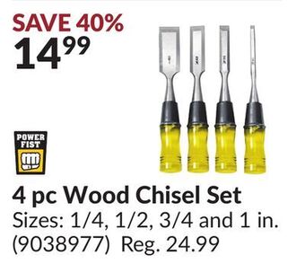 Princess Auto 4 pc wood chisel set offer