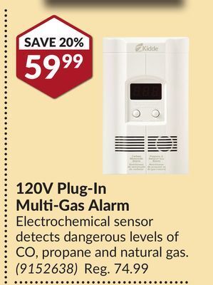 Princess Auto 120v plug-in multi-gas alarm offer