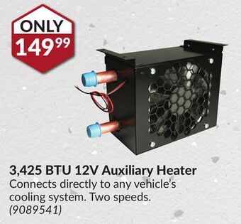 Princess Auto 3, 425 btu 12v auxiliary heater offer