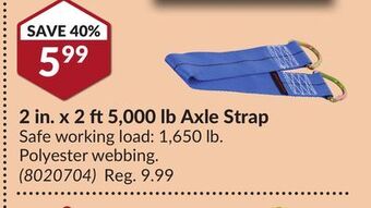 Princess Auto 2 in. x 2 ft5,000 lb axle strap offer