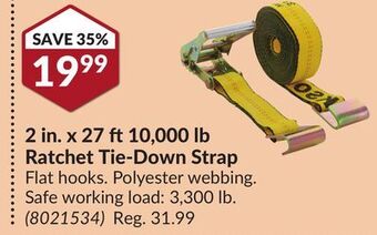 Princess Auto 10, 000 lb ratchet tie-down strap offer