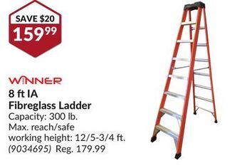 Princess Auto 8 ft ia fibreglass ladder offer
