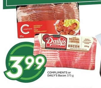 Sobeys COMPLIMENTS or DAILY'S Bacon 375 g offer