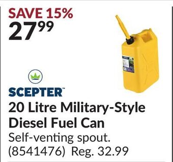 Princess Auto 20 litre military-style diesel fuel can offer