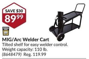 Princess Auto Mig/arc welder cart offer