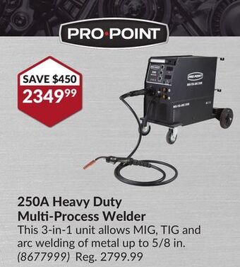 Princess Auto 250a heavy duty multi-process welder offer