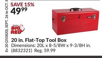 Princess Auto 20 in. flat-top tool box offer
