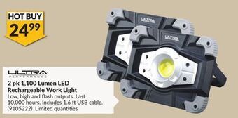 Princess Auto 2 pk 1,100 lumen led rechargeable work light offer