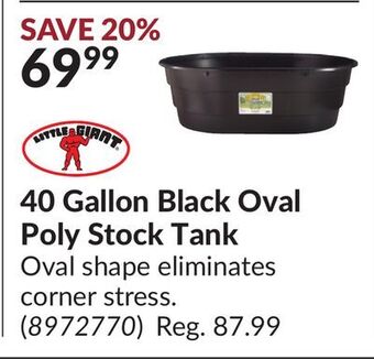 Princess Auto 40 gallon black oval poly stock offer