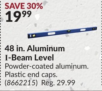 Princess Auto 48 in. aluminum i-beam level offer