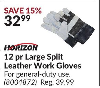 Princess Auto Large split leather work gloves offer