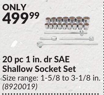 Princess Auto 20 pc 1 in. dr sae shallow socket set offer