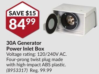 Princess Auto 30a generator offer