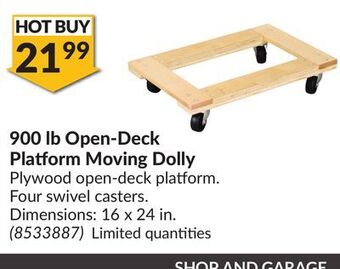 Princess Auto 900 lb open-deck platform moving dolly offer