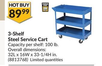 Princess Auto 3-shelf steel service cart offer