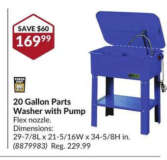 Princess Auto 20 gallon parts washer offer