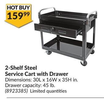 Princess Auto 2-shelf steel service cart with drawer offer