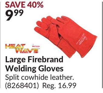 Princess Auto Large firebrand welding gloves offer