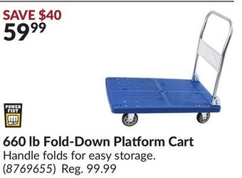 Princess Auto 660 lb fold-down platform cart offer