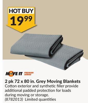 Princess Auto 2 pk 72 x 80 in. grey moving blankets offer