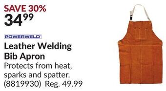Princess Auto Leather welding bib apron offer