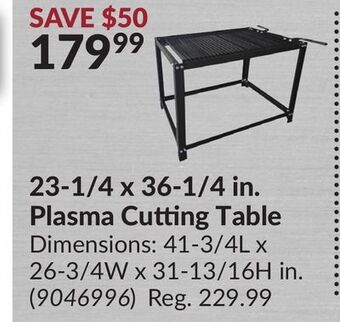 Princess Auto 23-1/4 x 36-1/4 in. plasma cutting table offer