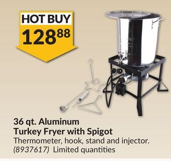Princess Auto 36 qt. aluminum turkey fryer with spigot offer