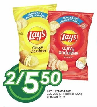 Sobeys LAY'S Potato Chips 220-235g, Poppables 130g or Baked 177g offer