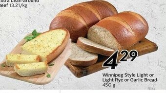 Sobeys Winnipeg Style Light or Light Rye or Garlic Bread 450 g offer