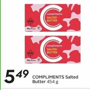 Sobeys COMPLIMENTS Salted Butter 454 g offer