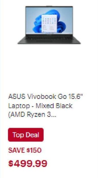 Best Buy ASUS Vivobook Go 15.6" Laptop offer