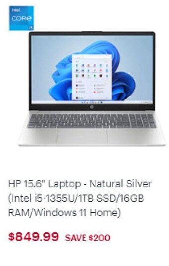 Best Buy HP 15.6" Laptop - Natural Silver offer