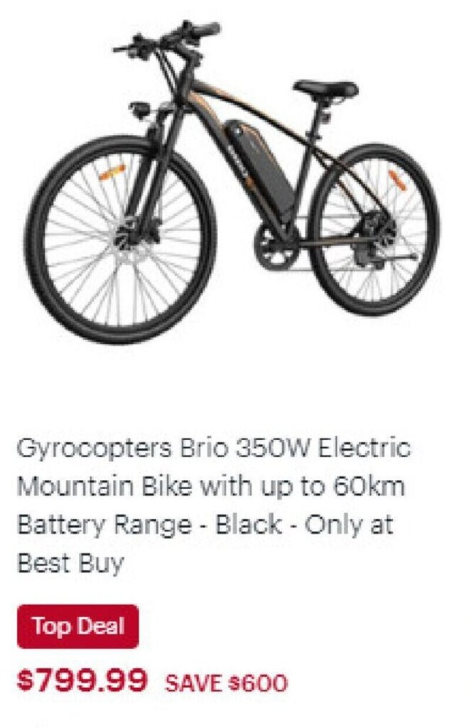 Best Buy Gyrocopters Brio 350W Electric Mountain Bike offer