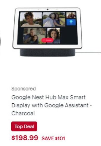 Best Buy Google Nest Hub Max Smart Display with Google Assistant - Charcoal offer